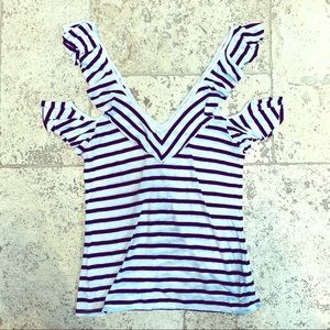 Splendid Cold Shoulder Striped Tank/ Shirt